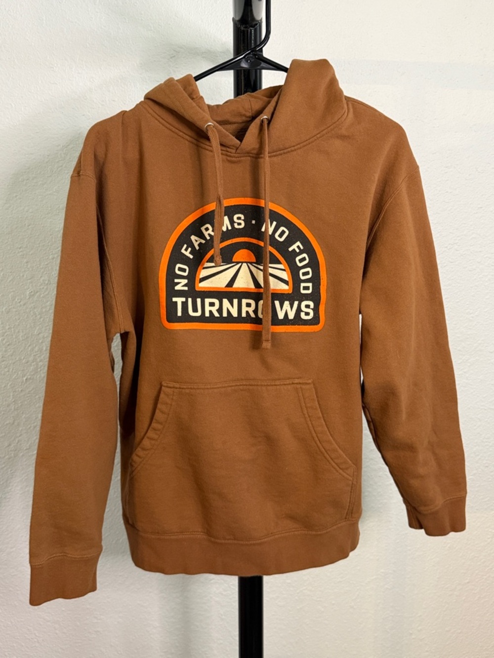 Turnrows Brown Graphic Pullover Hoodie - Men's Hooded Sweatshirt